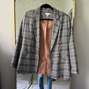 Topshop oversized plaid blazer